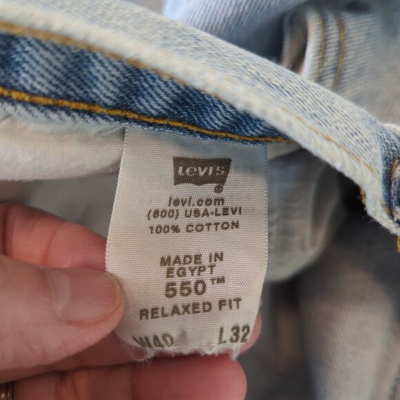 Levis 550 Relaxed Fit Light Wash Denim Jeans 40x32 Mens Vintage 1990s - Picture 8 of 15